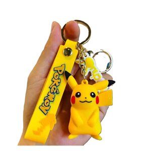 Pikachu Pokémon Silicone Keychain Wrist Strap Charm